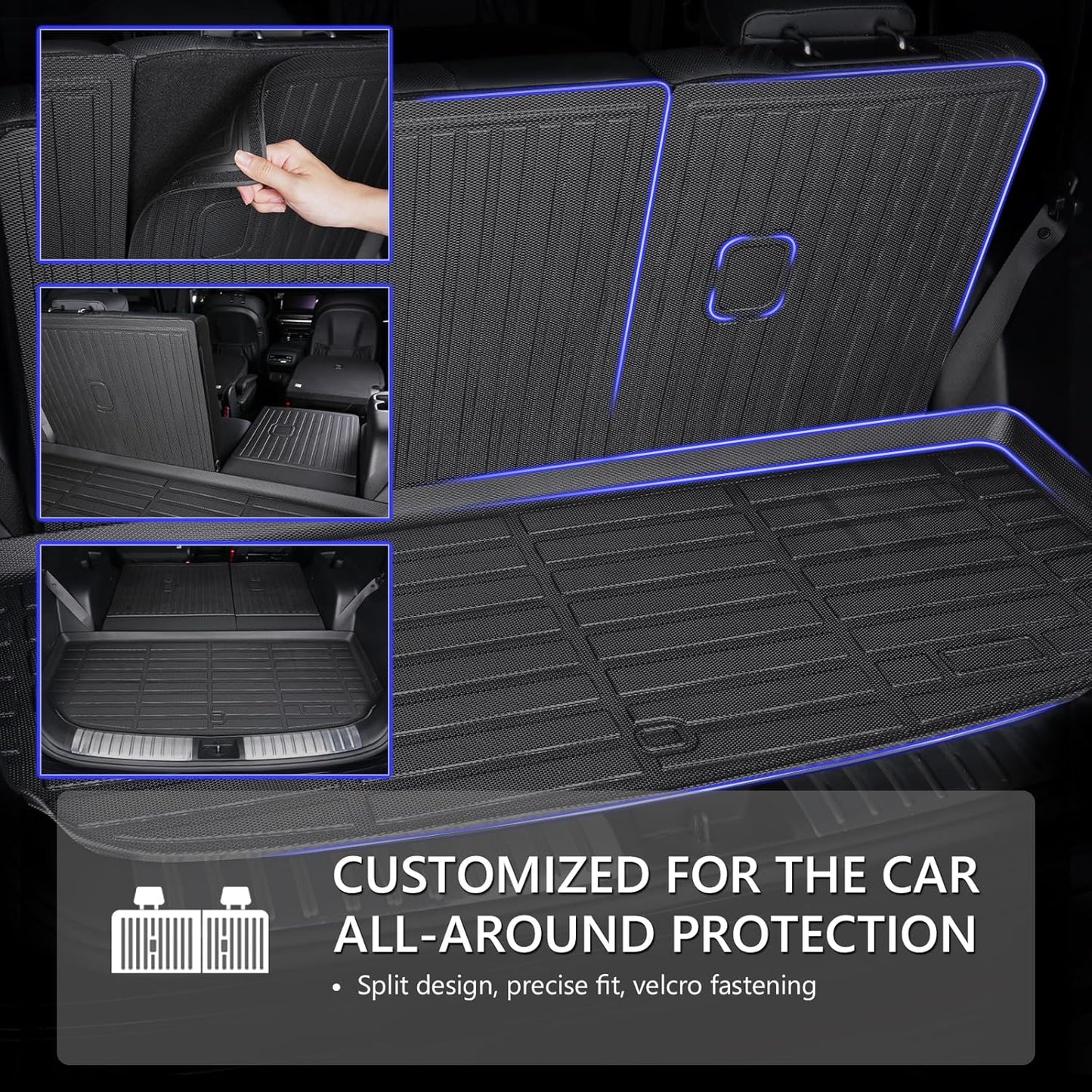 KELCSEECS® Floor Mats & Cargo Liner with Backrest Mats for 2025 2024 2023 2022 2021 2020 2019 Subaru Ascent 7/8 Seat All Weather Car Mats Subaru Ascent Floor Mats Backrest Trunk Mat Accessories