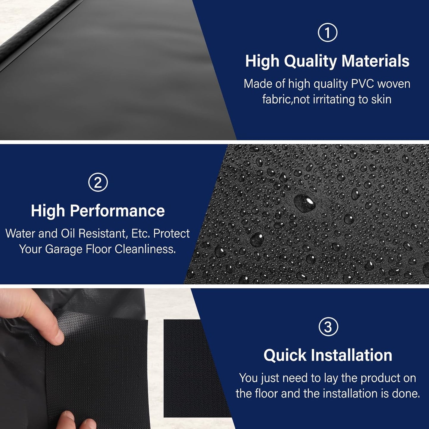 Garage Car Mat, Non-Slip Garage Floor Mat, Heavy Duty Waterproof Containment Mat for Snow Ice Water and Mud (7'9" x 16')