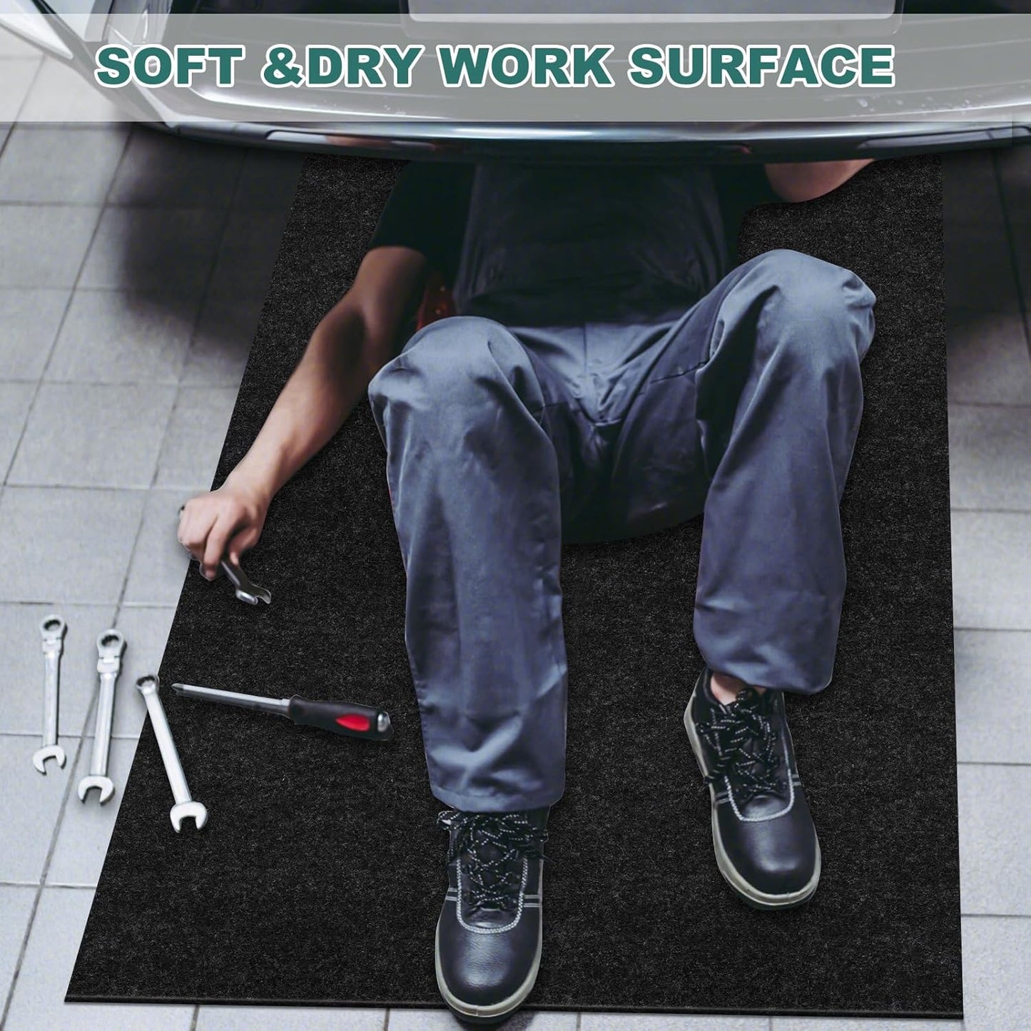 36" x 60" Oil Drip Mat for Garage Driveway, Reusable Rubber Floor Oil Spill Leak Absorbent Pads for Motorcycle Car Oil Leak Stain Resistant(1pcs)