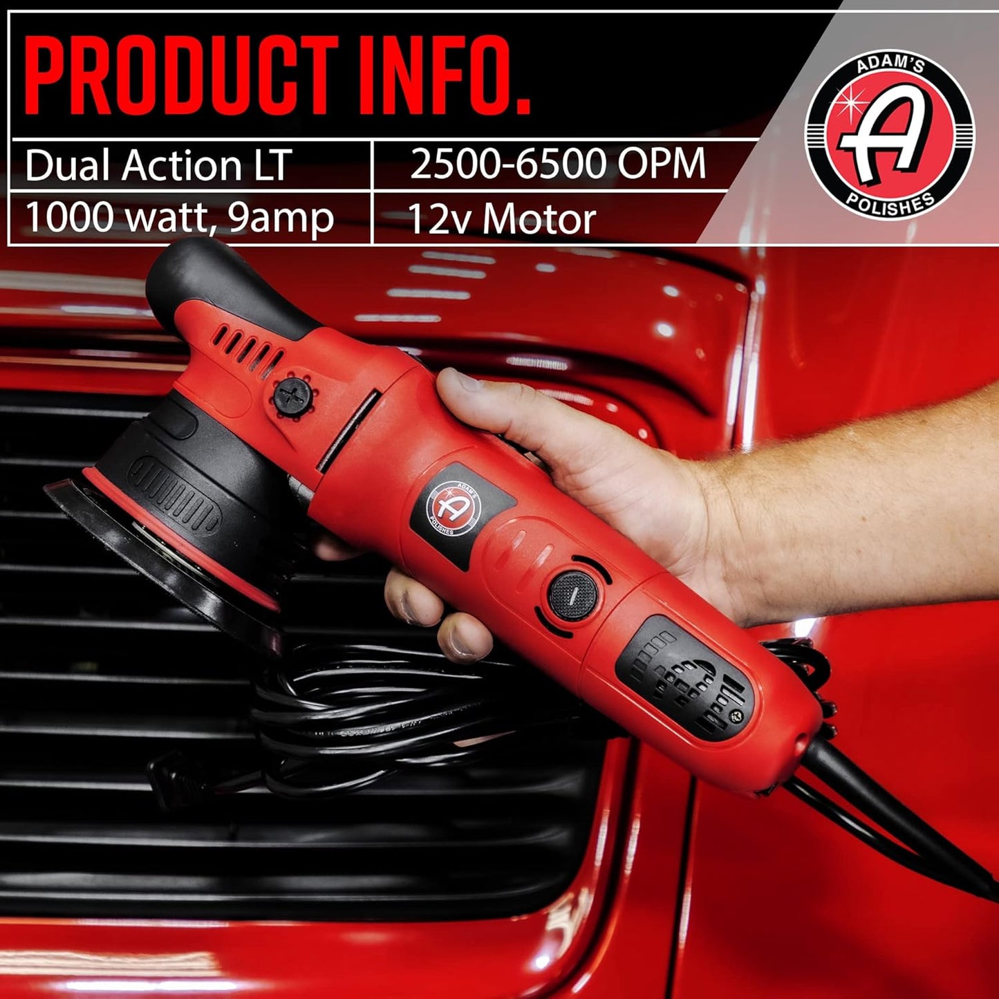 Adam's Polishes 9mm Dual Action Car Polisher (Polishing Kit) - Buffer Car Scratch Remover for Car Detailing | Includes Polish, Compound & Pads