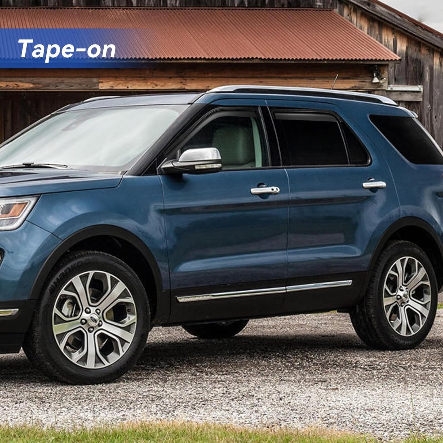 Window Visors Rain Guards Shield for 2011-2019 Ford Explorer, Out-Channel Window Vent Wind Deflectors Visors Shades for 11 12 13 14 15 16 17 18 19 Explorer