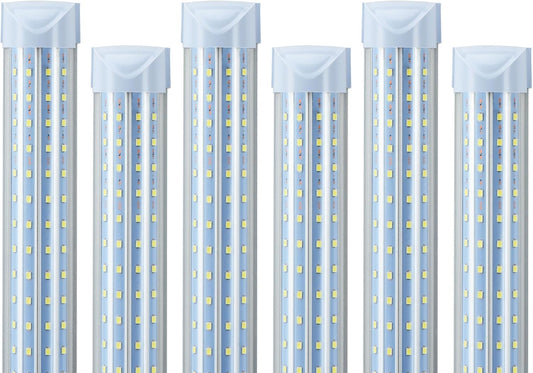 T8 LED Shop Lights 4FT Garage Light, 6 Pack 60W 9600LM 6000K Daylight Work Lights Ceiling LED, Linkable, Plug & Play, Energy-Saving for Warehouse Basement Room(V8)