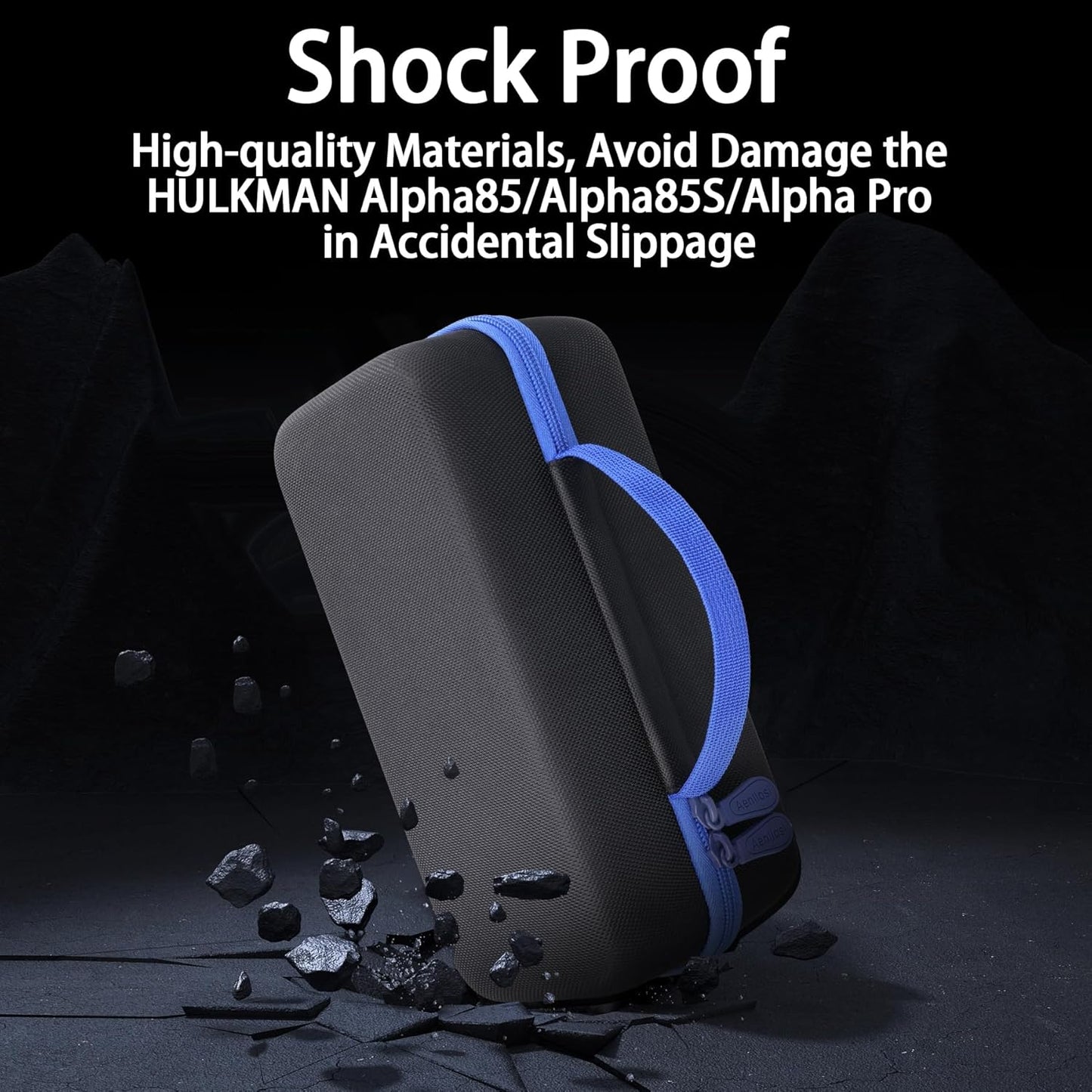 Aenllosi for HULKMAN Alpha85/Alpha85S/Alpha Pro Jump Starter Hard Carrying Case, Black+Blue (Case Only)