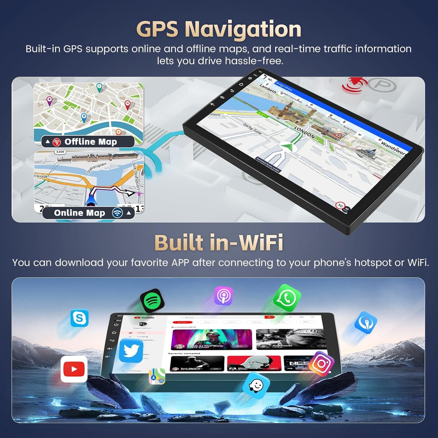 8 Core 2+64G Android 15 Car Stereo for Hyundai Accent 2010-2016 with Wireless CarPlay Android Auto, 9" Touch Screen Radio for Accent Bluetooth DSP 32EQ FM/RDS WiFi GPS 59UI Backup Camera