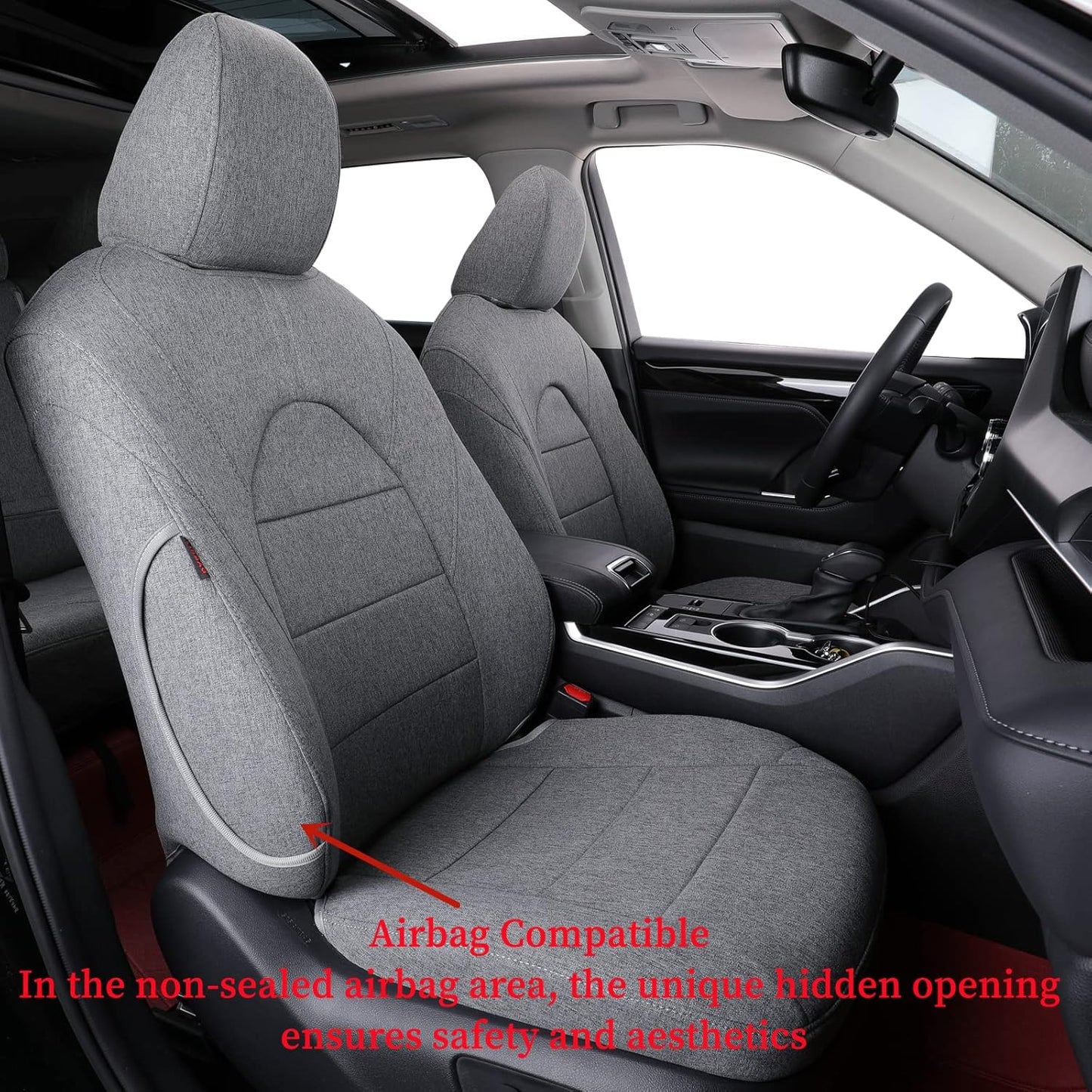 coverdream Custom Seat Covers Compatible with Select Toyota Camry Hybrid LE,Hybrid SE 2018 2019 2020 2021 2022 2023 Models (Gray,Full Set)