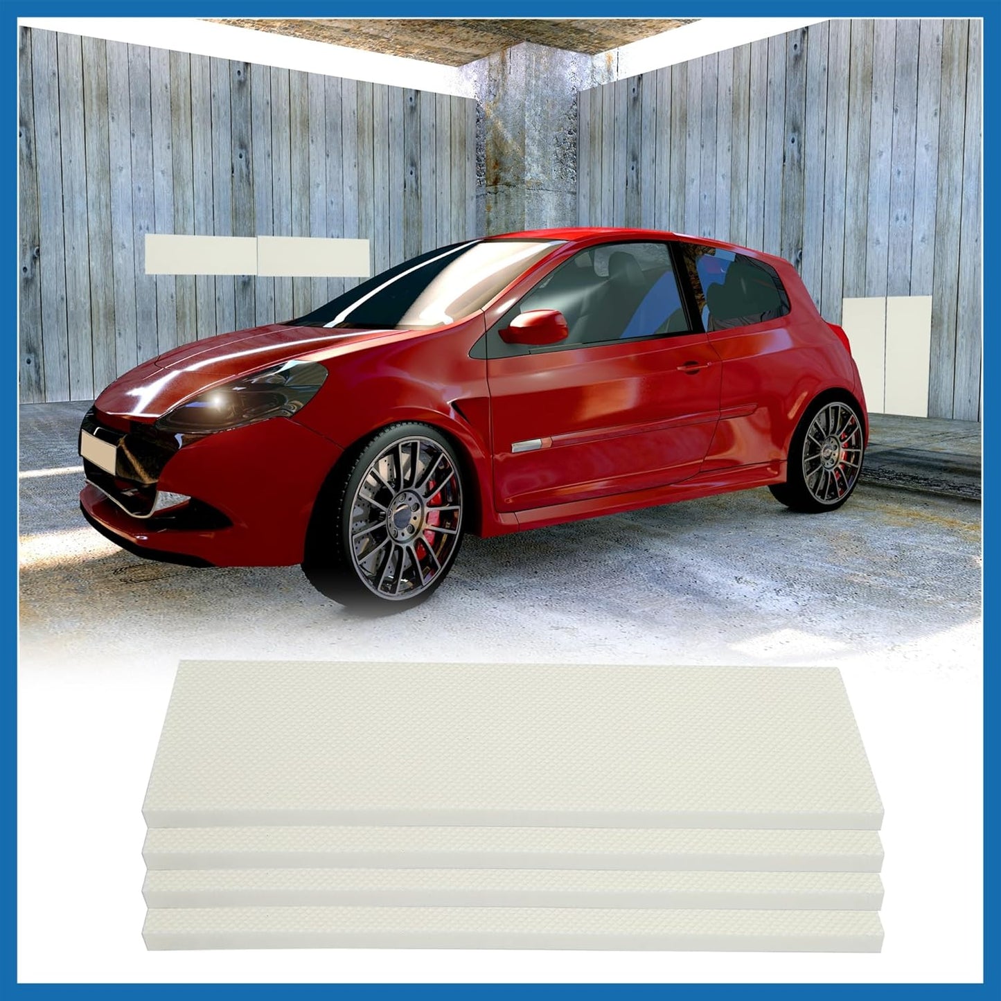 400x120x15mm 4pcs Car Garage Wall Guard Door Bumper Protector Anti Collision Water Resistance White Item Replacement