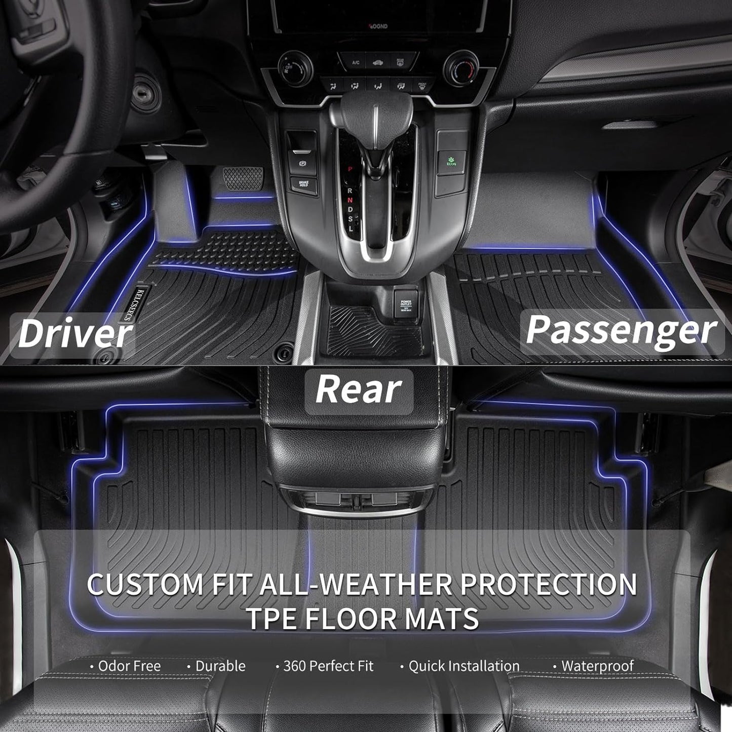 KELCSEECS® Floor Mats & Cargo Liner with Backrest Mats for 2025 2024 2023 Kia Sportage Plug-in Hybrid All Weather Car Mats Floor Liners Kia Sportage PHEV Floor Mats Seatback Cargo Mat Trunk Mat