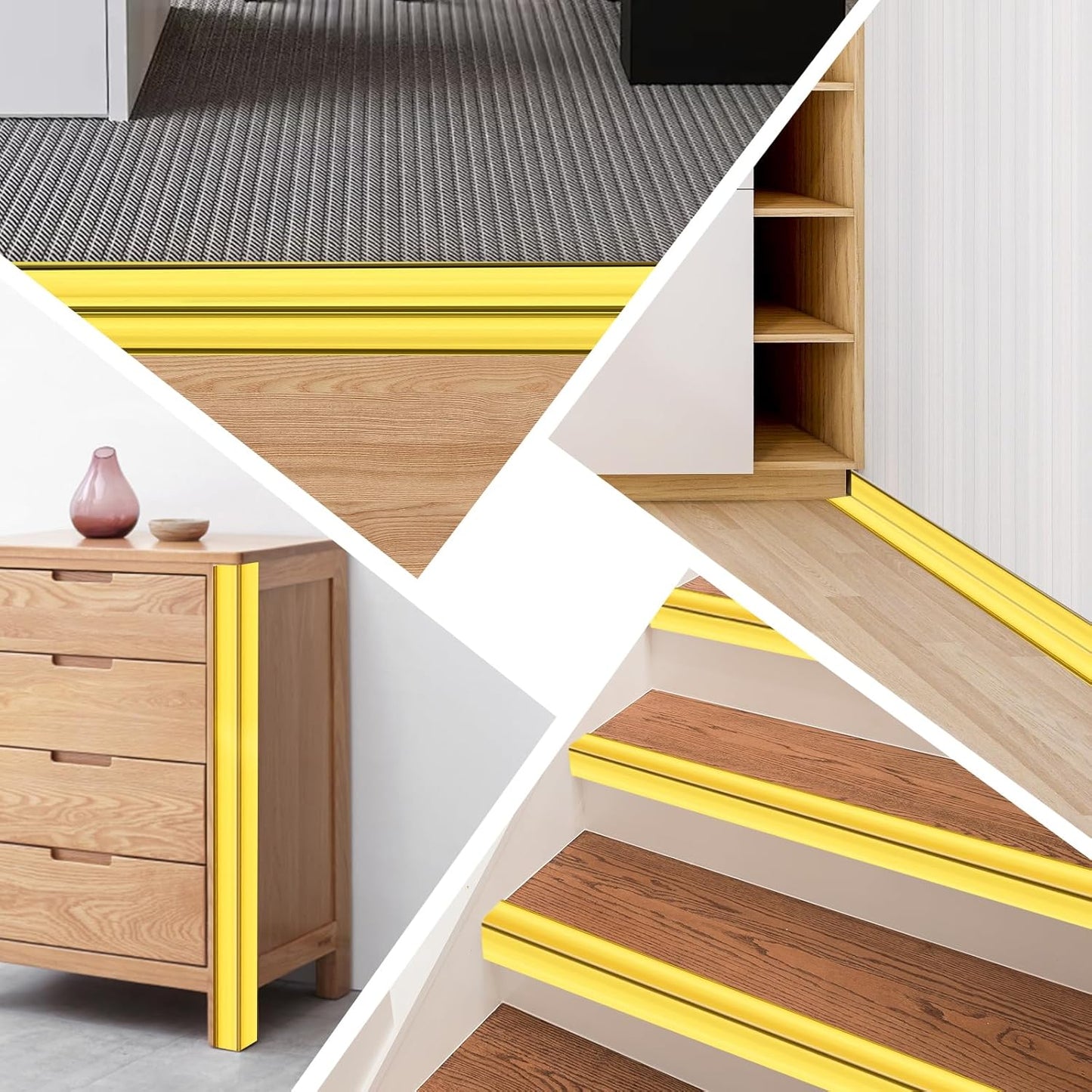 Wall Corner Protector Moulding Trim Peel and Stick Wall Corner Guards Trim Flexible Self Adhesive Edge Protector Moulding, 1.6 in x 20 Ft, Gold