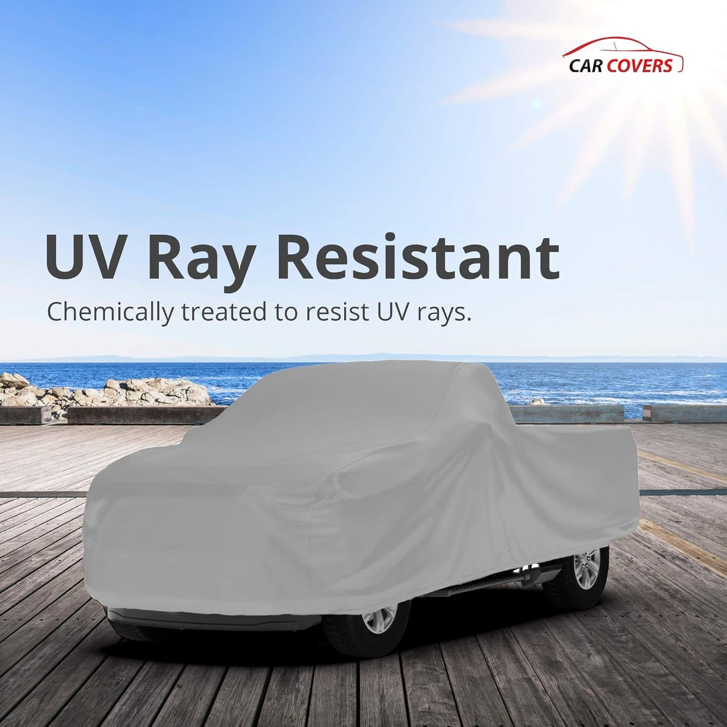 Car Covers Weatherproof Max Truck Cover & Warranty Compatible with Ford 1948-1956 F-1 Regular Cab ~6.5'– Outdoor Cover, Prevents Theft with Cable Lock