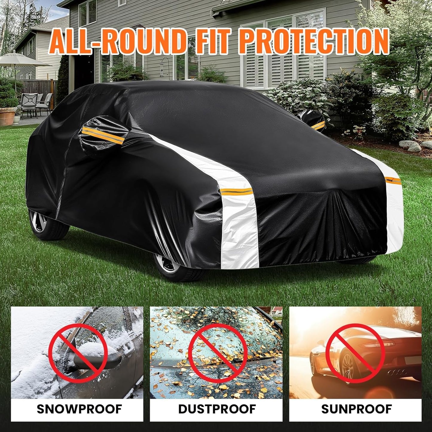 Subaru Ascent Car Cover 100% Waterproof All Weather, Gift with Towel, 10 Layers SUV Car Cover Custom Fit 2018-2025 Subaru Ascent, Full Exterior Covers Rain Sun UV Protection with Door Zipper.