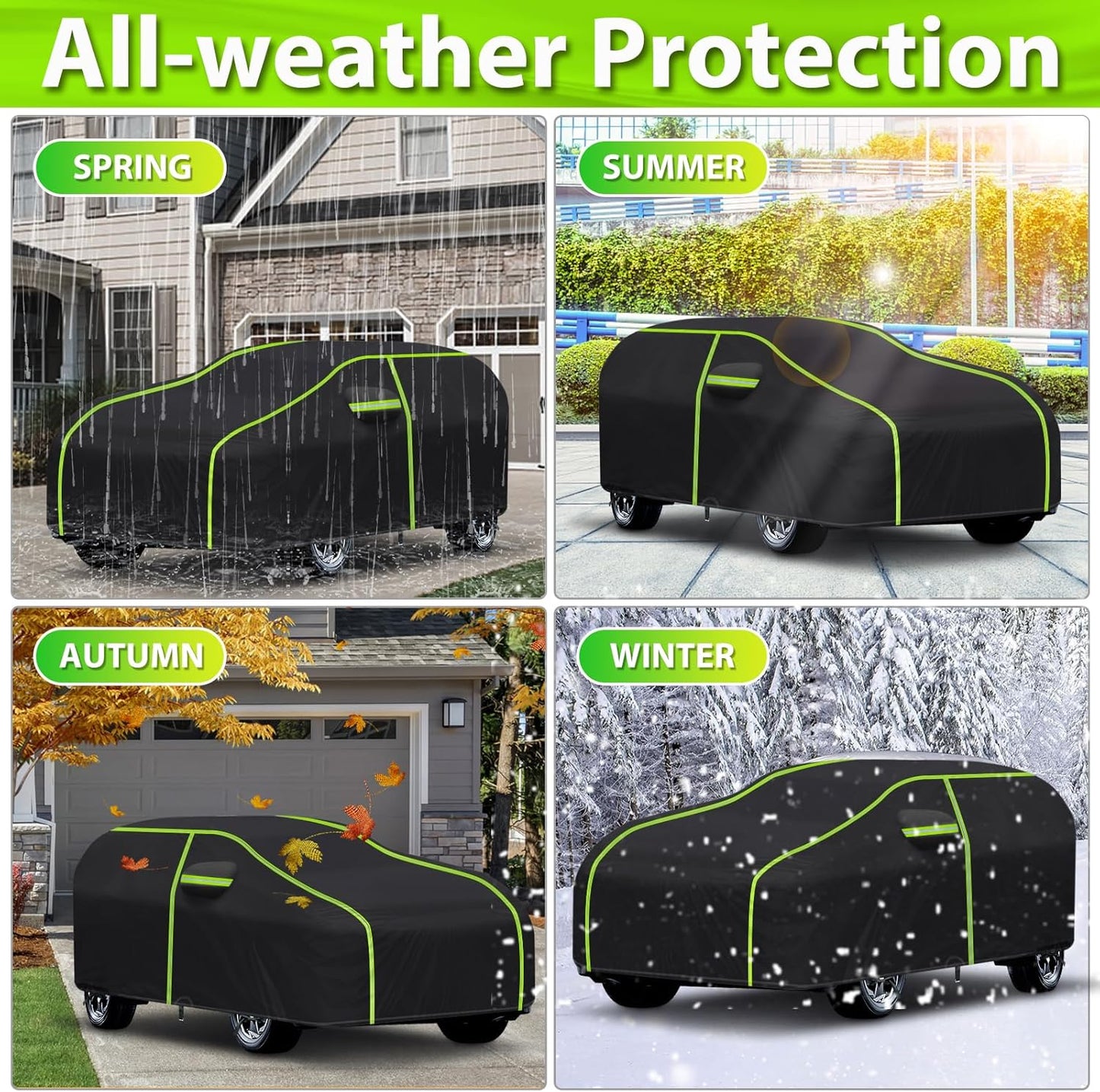 Car Cover for 2015-2024 RX350 RX450 RX500，PEVA Full Car Cover –Adding Cotton Protection, All-Weather UV, Dust, Snow Protection – Windproof Outdoor/Indoor Cover with Door Zipper