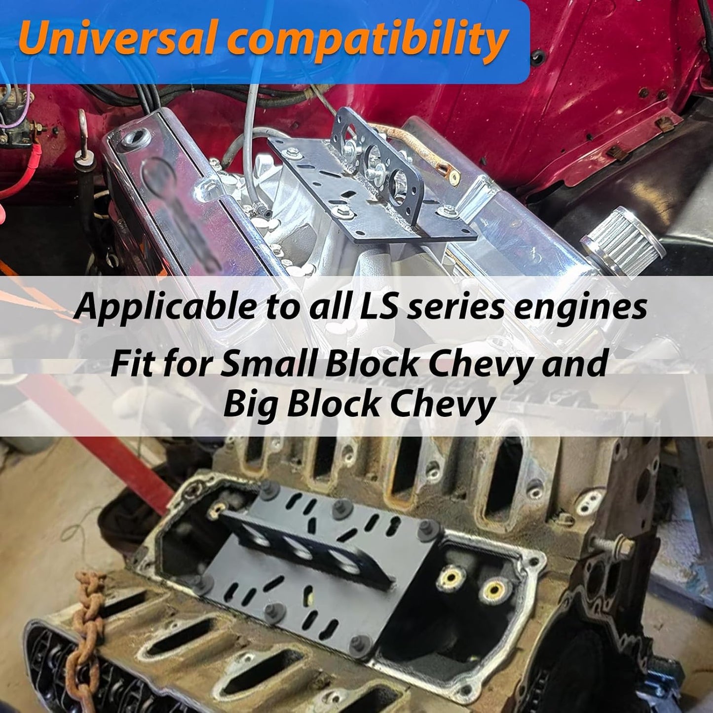 Engine Lift Plate Hoist Motor Engine Lift Bracket Carb Carburetor Hoist for Chevy LS Engine SBC BBC fit for Chevy Ford