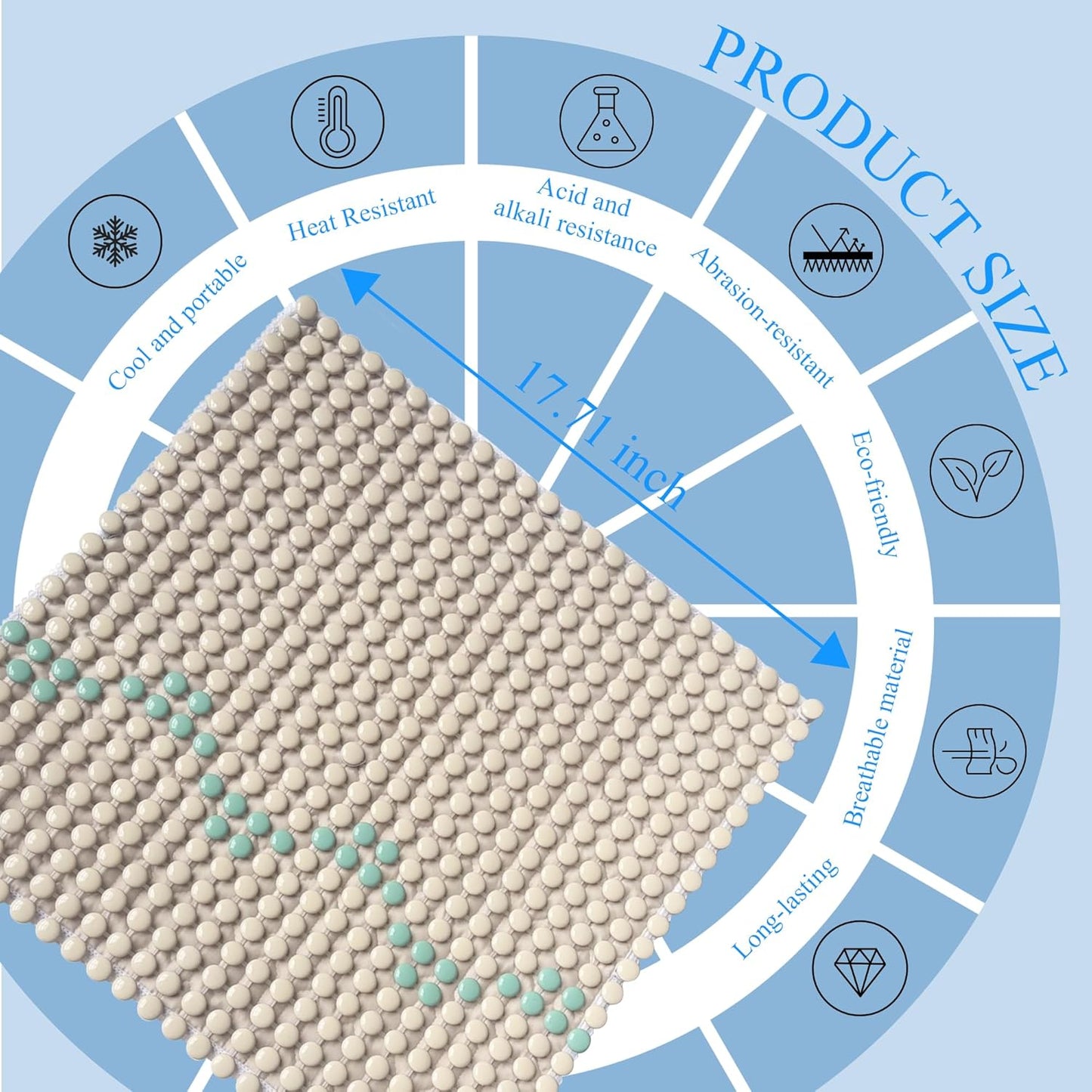 HOMREST Ceramic Seat Cushion for Back Pain Bead Seat Pad Mat Comfy Extreme Cooling Summer Massage Seat Cushions for Cars,Home Office Desk Chairs(Beige)