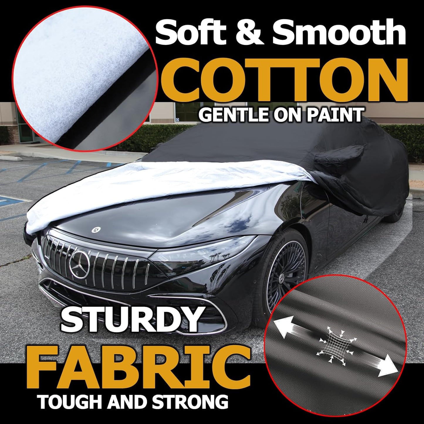 All Weather Waterproof car Cover Good for rain Snow uv Protection dust mid-Size Hatchback Big Wing sti Impreza Jetta Wagon Prius Black