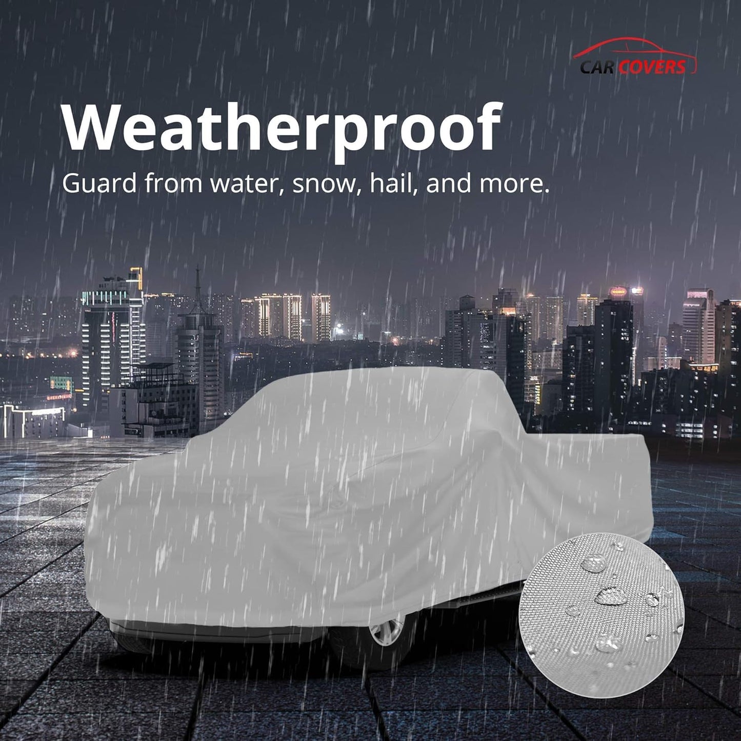 Car Covers Weatherproof Max Truck Cover & Warranty Compatible with Ford 1957-1983 F-100 Regular Cab, 8– Outdoor Cover, Prevents Theft with Cable Lock