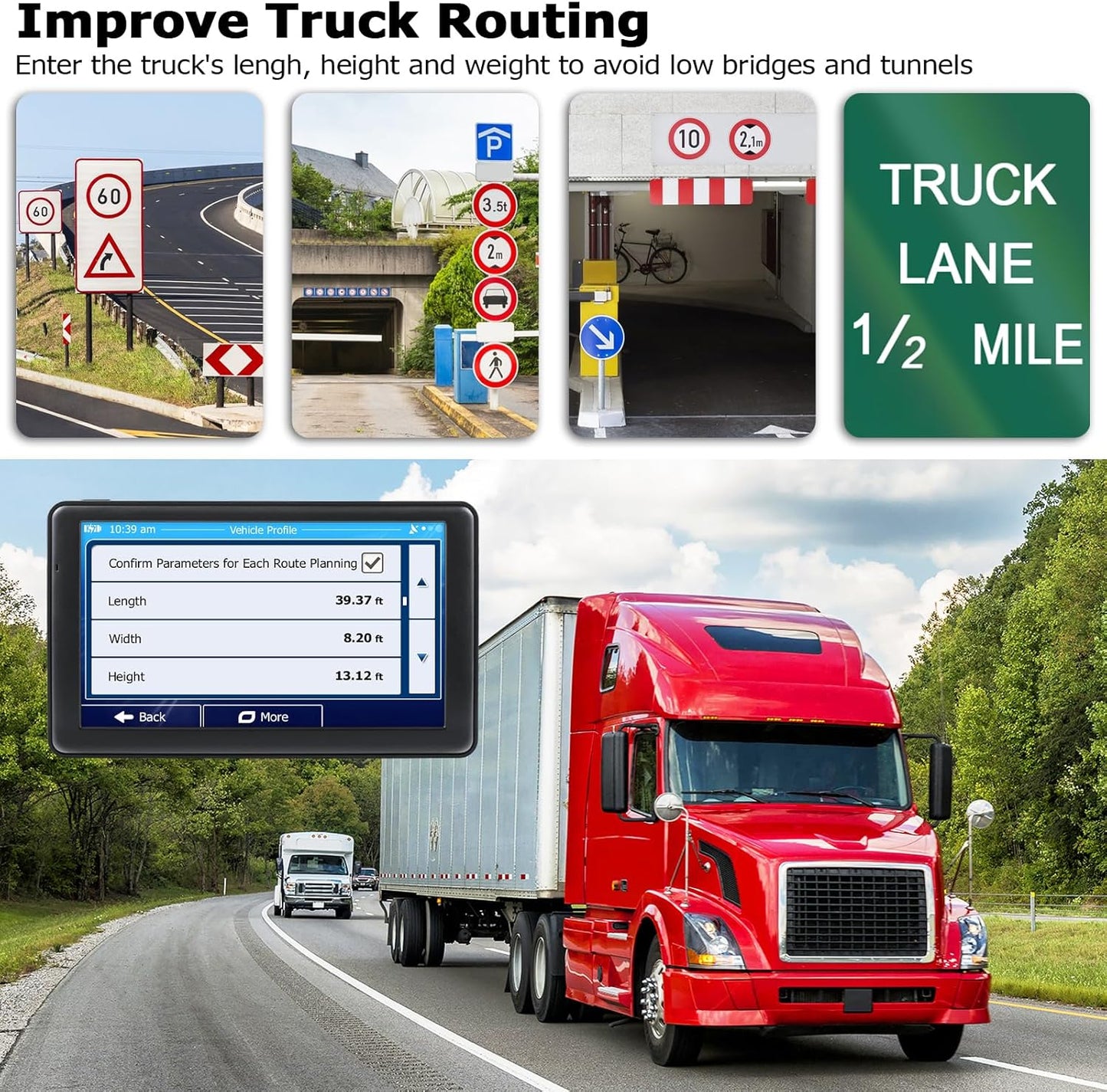 GPS Navigator for Car Truck, GPS Commercial Drivers 2025 Trucker GPS for Semi Truck with 7 in GPS Navigation Systems(Map Free Lifetime Updates), Voice Assist, Speed Limit Warnings