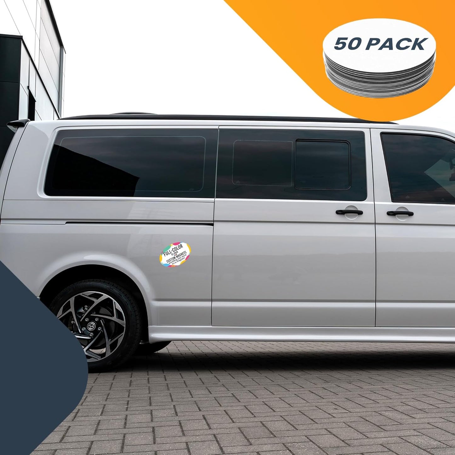 Magnet Me Up Custom 4x6 Inch Oval Magnet, 50 Pack, Customizable for Businesses, Personal Use, Choose Your Text, Upload Image, Magnetic Vinyl for Vehicles and Any Magnetic Surface, Crafted in USA