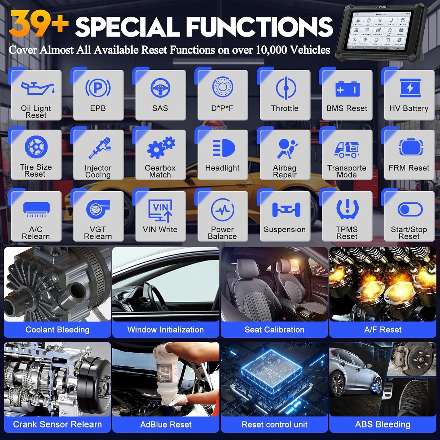 XTOOL D7W Wireless OBD2 Scanner Diagnostic Tool 2025 Upgraded Ver. of D7, Bidirectional Scan Tool, ECU Coding, 39+ Resets, CAN FD & DoIP, All System Scanner for Car with 3-Year Update