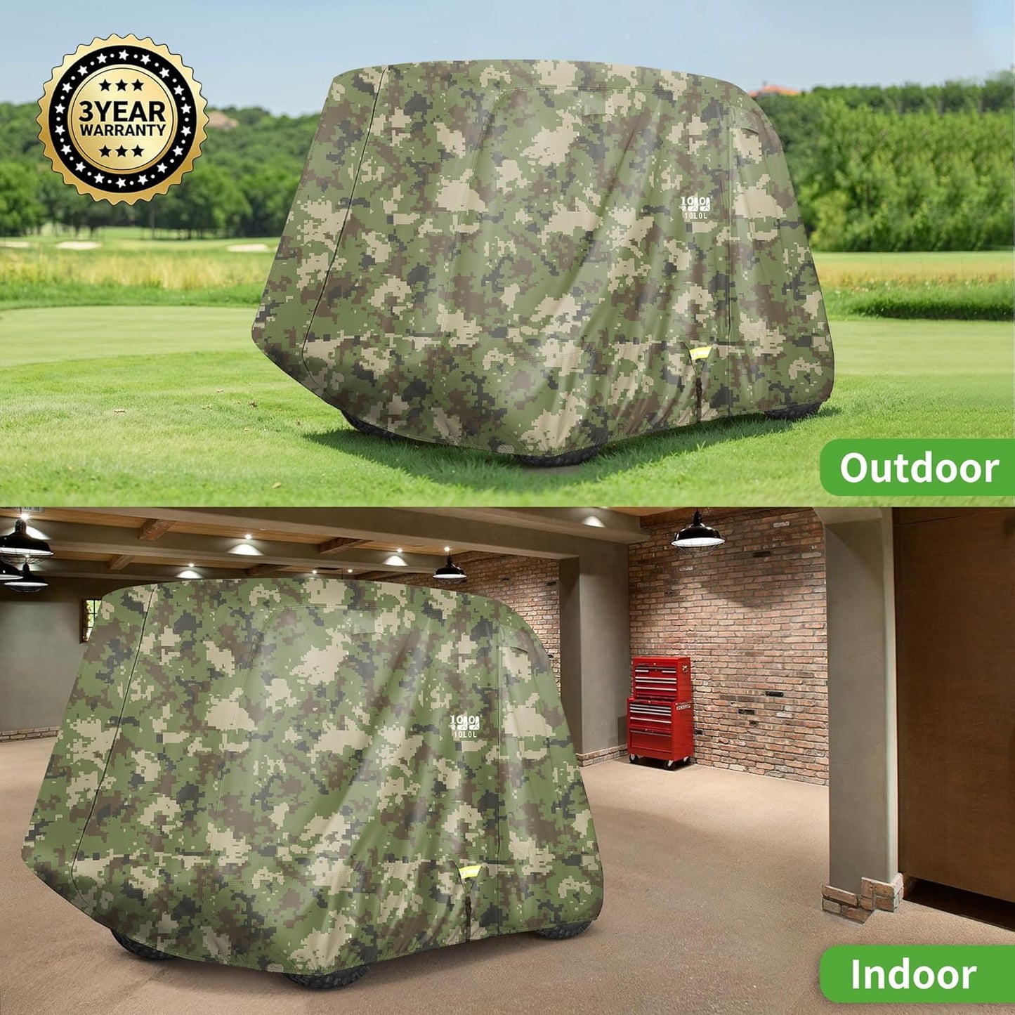 10L0L Heavy Duty Golf Cart Cover for 2/4 Passengers EZGO, Club Car and Yamaha, All Weather Outdoor Protection Weatherproof