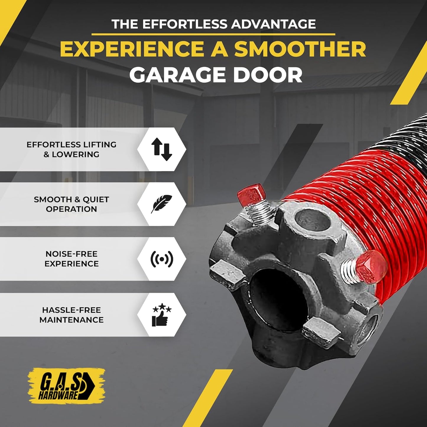 Garage Door Torsion Springs 225x2x25 Includes 1” Steel Bearing, Gloves, and Winding Bars for Left and Right Side of Garage Door Precision E-Coating 5-Year Warranty Minimum 30,000 Cycles (Pair)