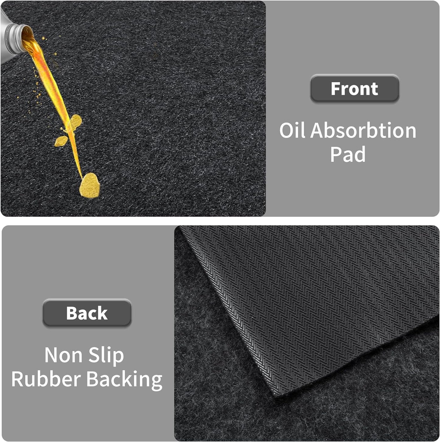 HOMBYS Extra Large Garage Floor Mat for Under Car,Floor Mats for Garage with Rubber Backing,Non Slip Garge Rug,Waterproof Backing Garage Carpet,Motorcycle Absorbent Oil Spill Mat,7'9"x16'