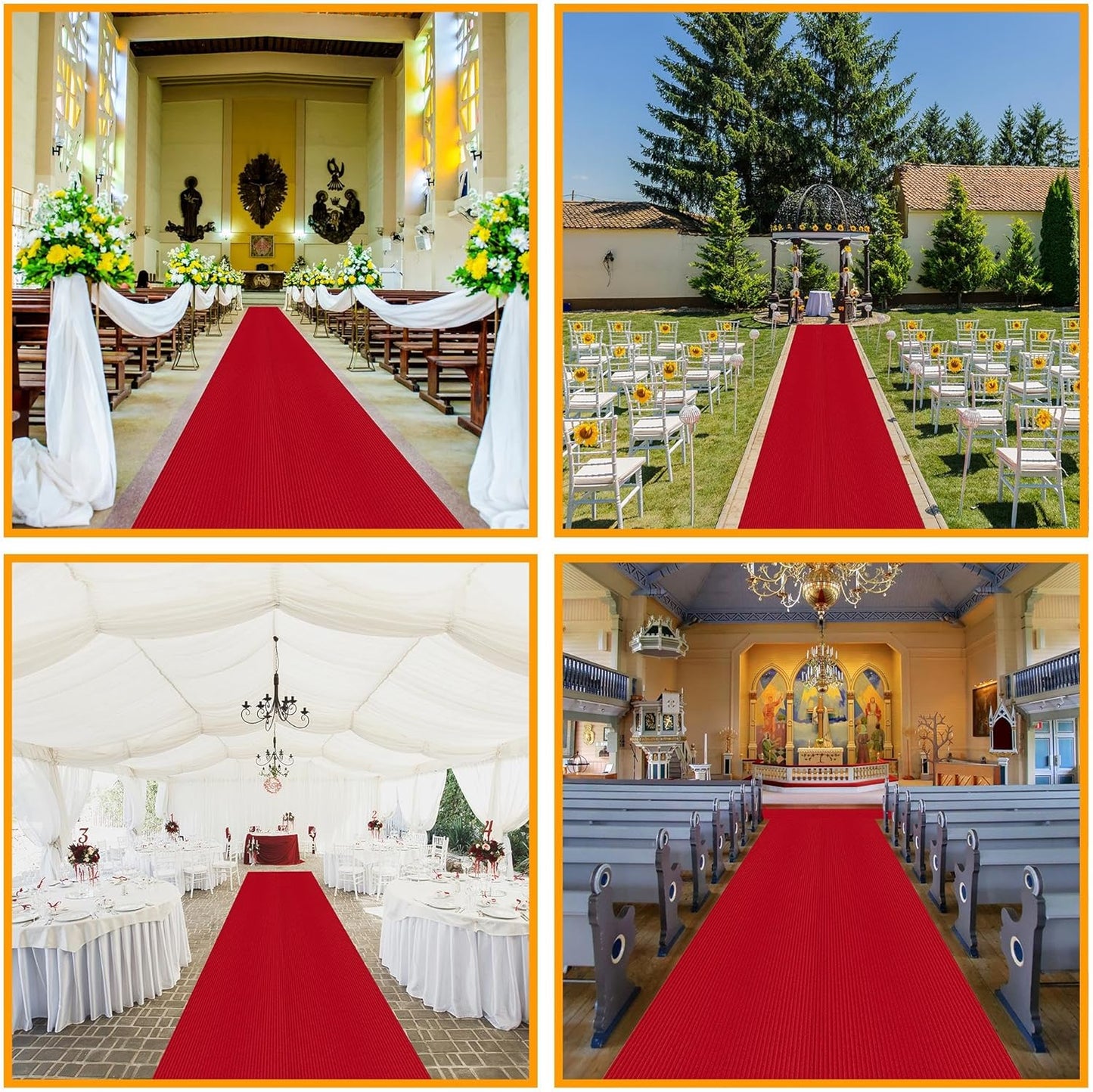 Ottomanson 2' x 21' Hallway Runner with Scraper Pile - Extra Durable Non-Slip Rug Mat for Indoor & Outdoor Use - Ideal for Kitchen, Entryway, Patio & Garage - High-Traffic Carpet, Red