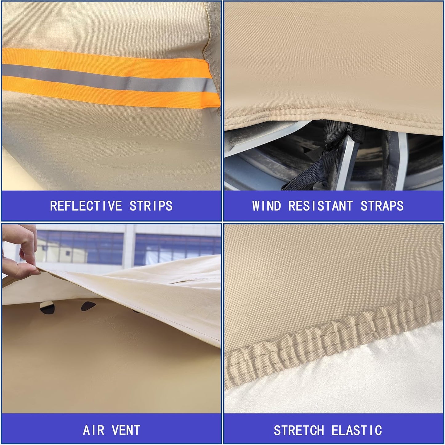 Heavy Duty Outdoor Car Cover Custom Fit for Chevy Suburban,Windproof All Weather Waterproof Sun Rain UV Dust Snow Protection Outdoor Car Covers