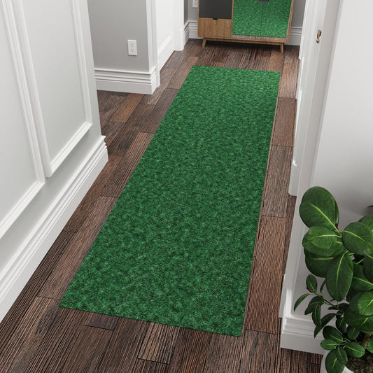 Ottomanson 4' x 6'6" Mud Mat Area Rug Scraper Carpet - Non-Slip, Dirt Trapping for Indoor & Outdoor Use - Ideal for Entryway, Garage, Kitchen, Patio & High-Traffic Areas, Green