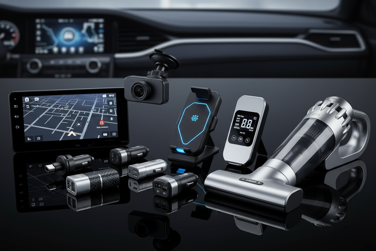 Upgrade your driving experience with high-quality gadgets and tools. (make it real photo)